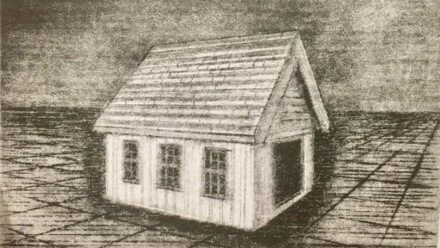 Pencil sketch concept drawing of the proposed Heritage Boatyard boatbuilding shed